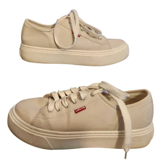 Levi's Dakota Vegan Suede Low Top Sneaker Women's 9 Light Gray Casual Lace Up Sh - Picture 1 of 5